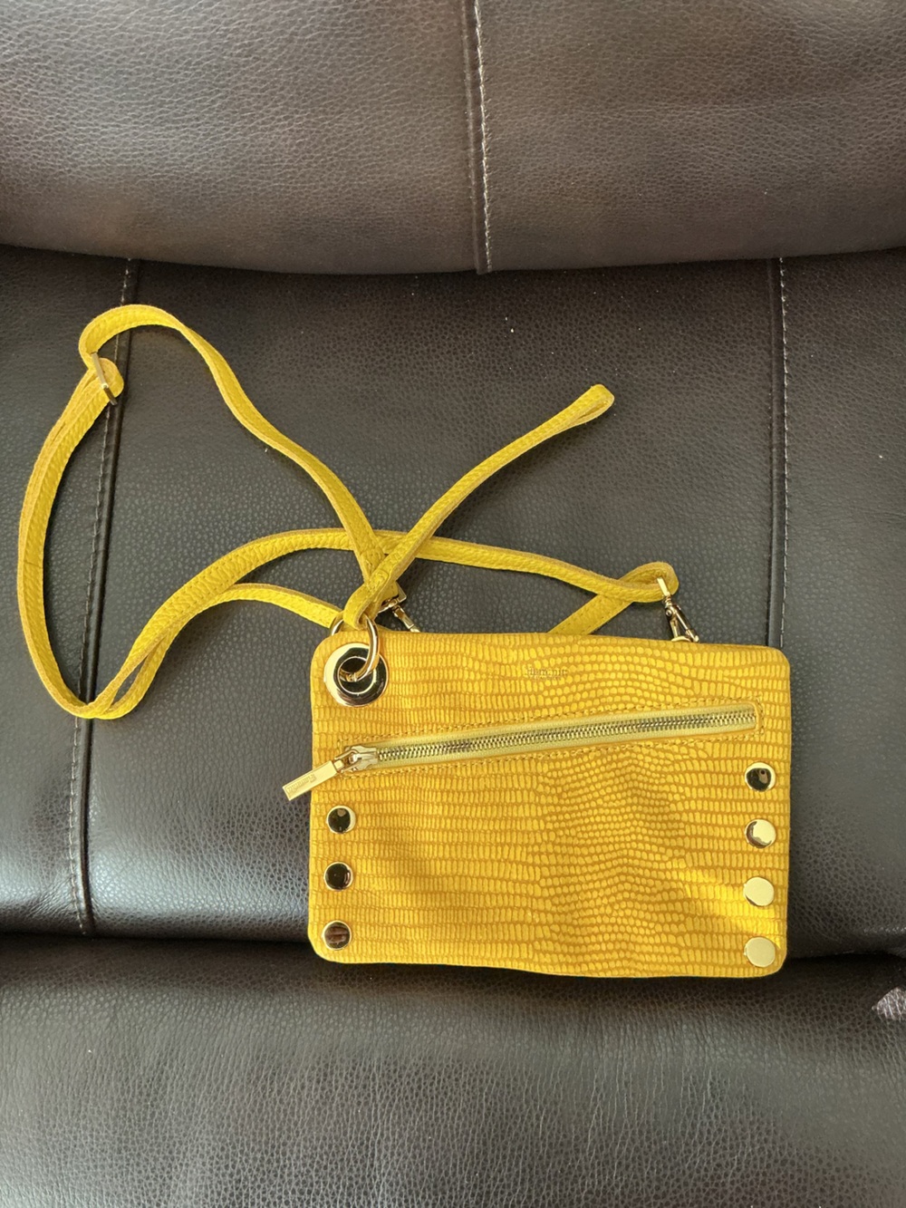 Hammitt NASH Yellow Textured Leather Convertible Crossbody Bag